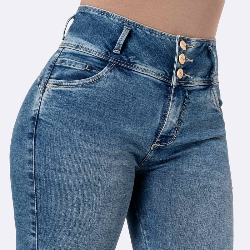 PANTALON DENIM STRETCH MUJER JUNOH - 4
