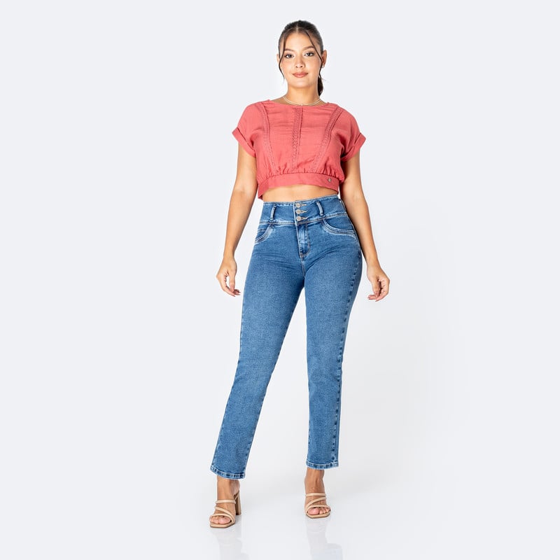PANTALON DENIM STRETCH MUJER ZUA - 2