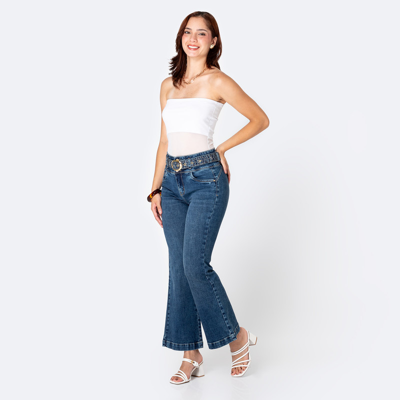 PANTALON DENIM STRETCH MUJER LEYANE - 2