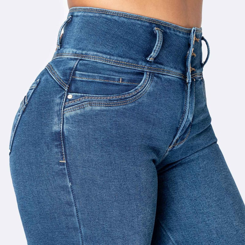 PANTALON DENIM STRETCH MUJER ZUA - 4