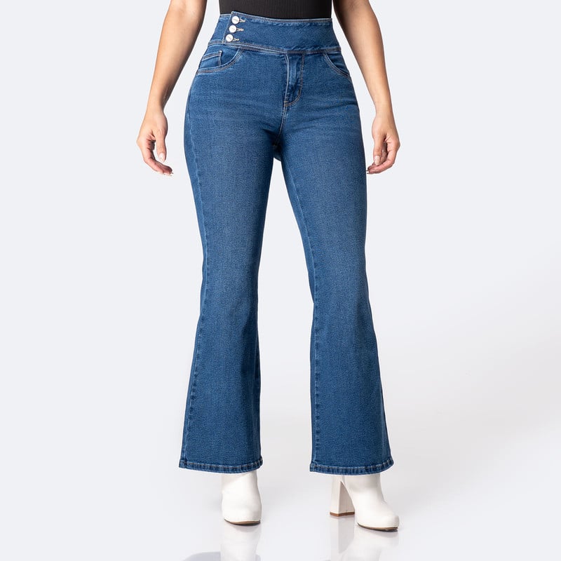 PANTALON DENIM STRETCH MUJER DELLAH - 1
