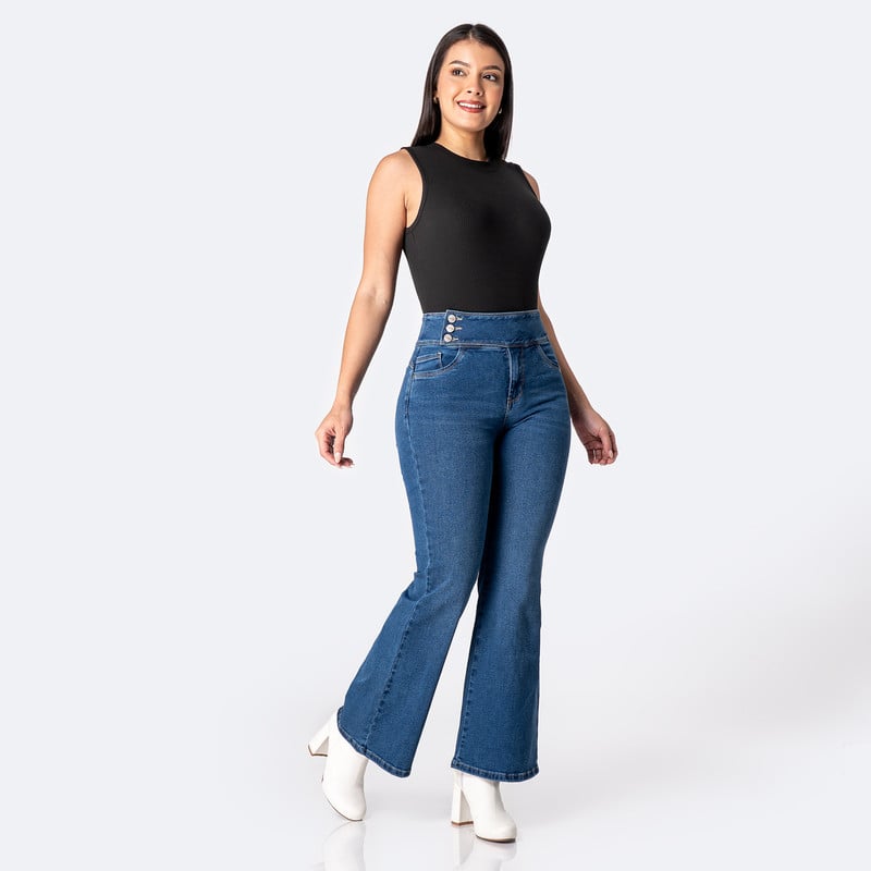 PANTALON DENIM STRETCH MUJER DELLAH - 2