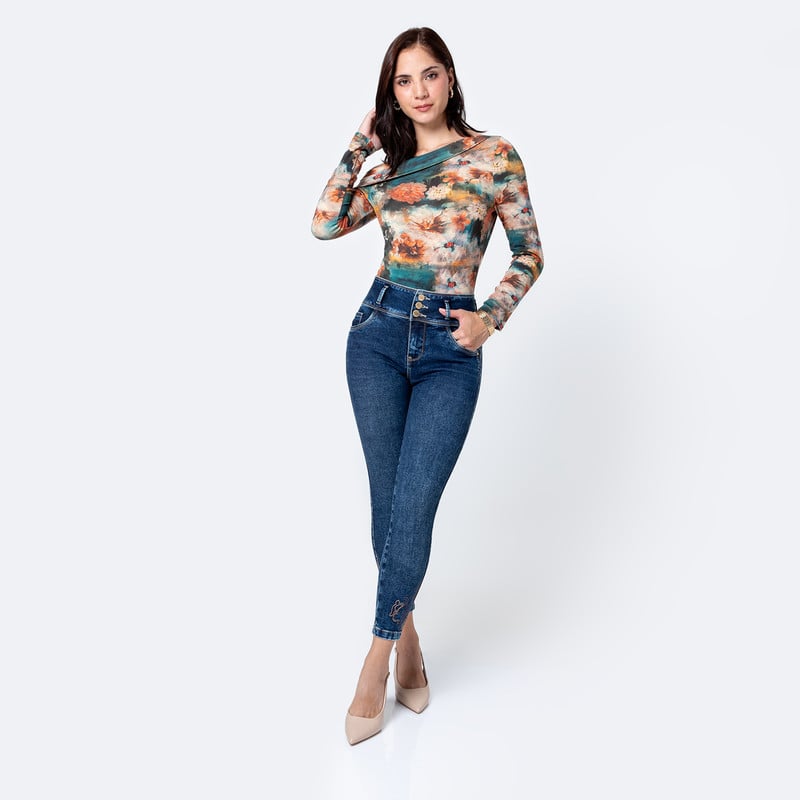 PANTALON DENIM STRETCH MUJER ZALODI - 2