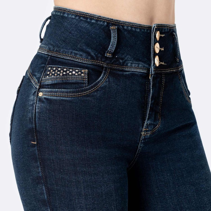 PANTALON DENIM STRETCH MUJER KISMI - 4