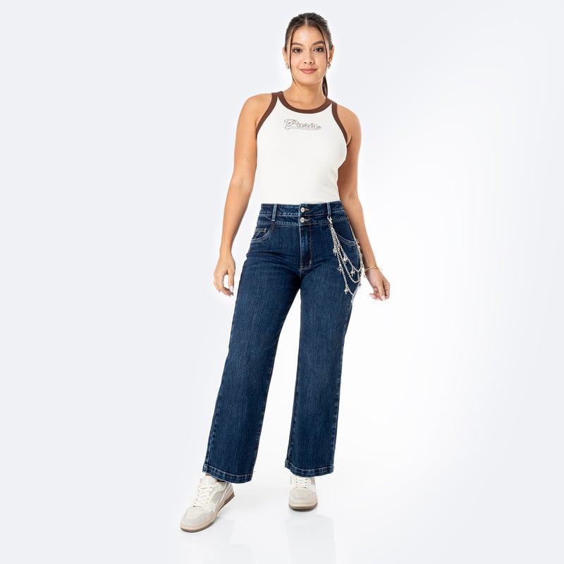PANTALON DENIM STRETCH MUJER XAMERI - 2