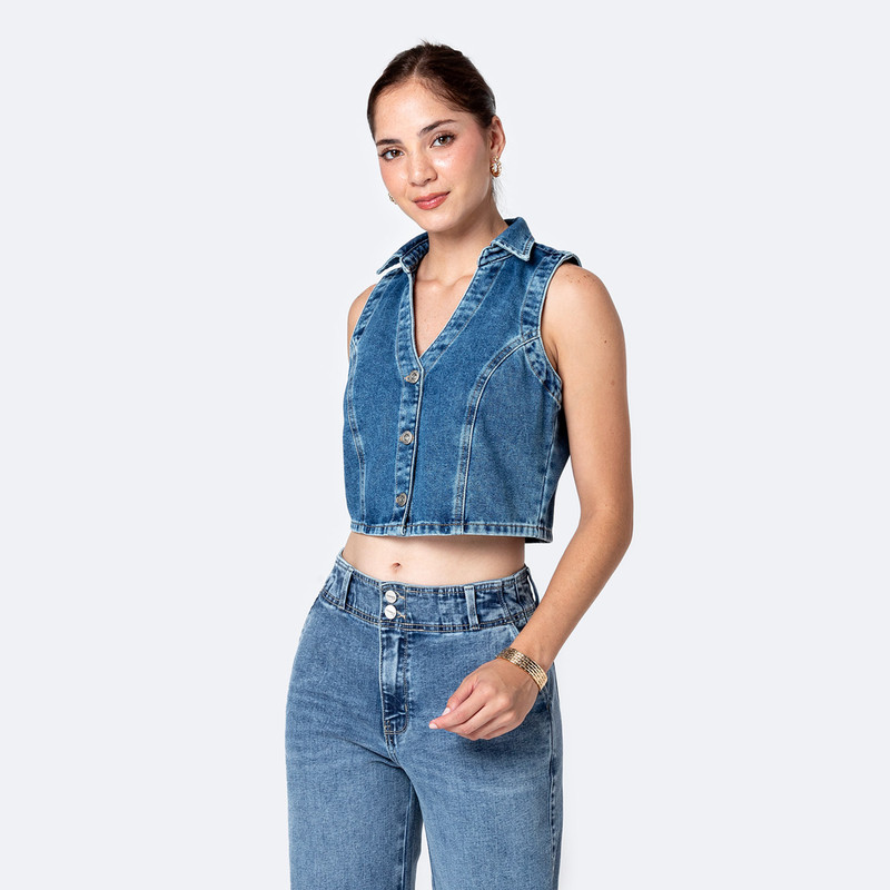 CHALECO DENIM MUJER FREIA - 1