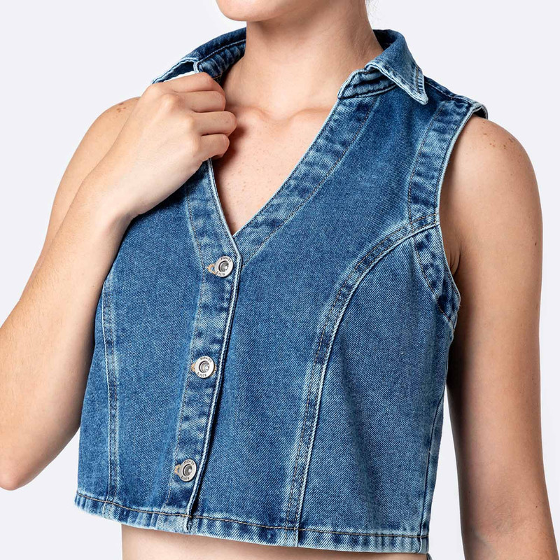 CHALECO DENIM MUJER FREIA - 2