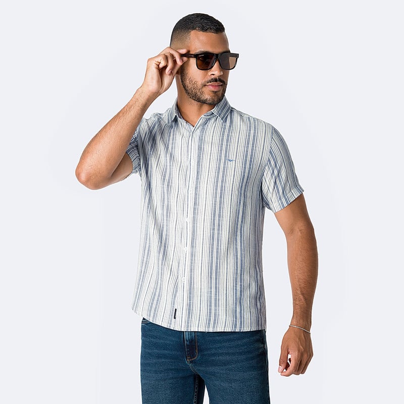 CAMISA LISTADA HOMBRE PIEDRO - 1