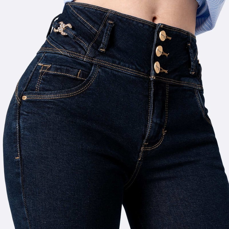 PANTALON DENIM STRETCH MUJER HAILEEN - 4