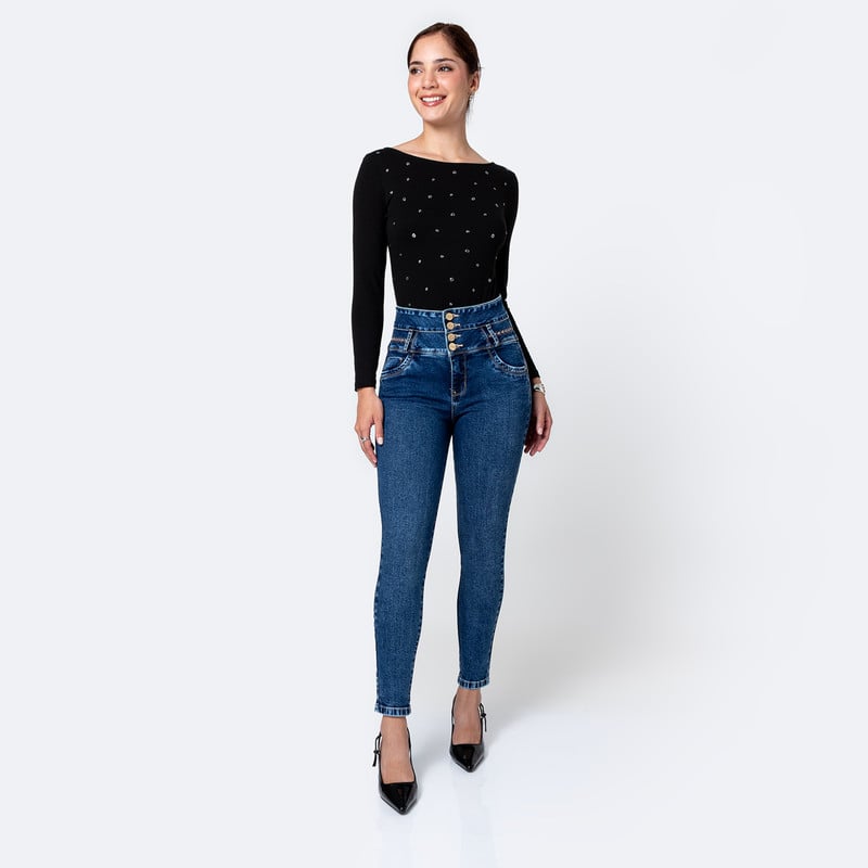 PANTALON DENIM STRETCH MUJER NAHYD - 2