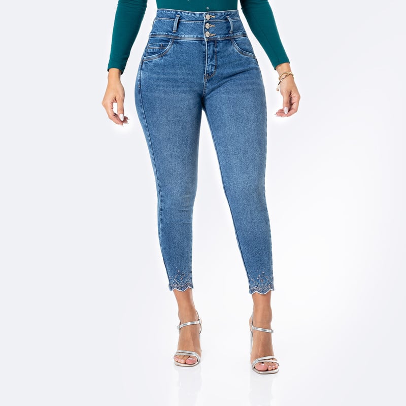 PANTALON DENIM STRETCH MUJER XELENA - 1