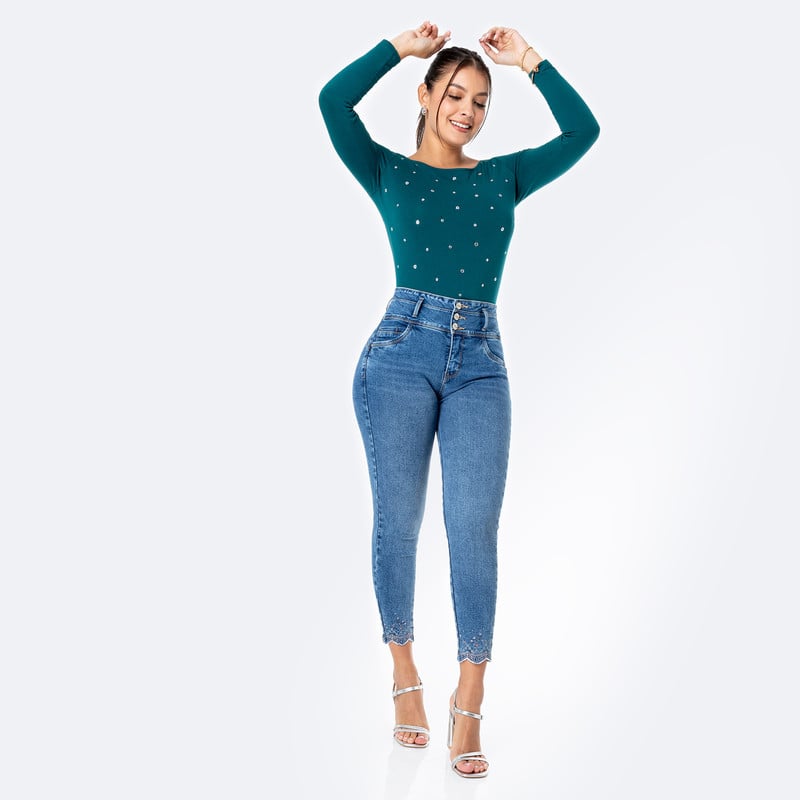 PANTALON DENIM STRETCH MUJER XELENA - 2