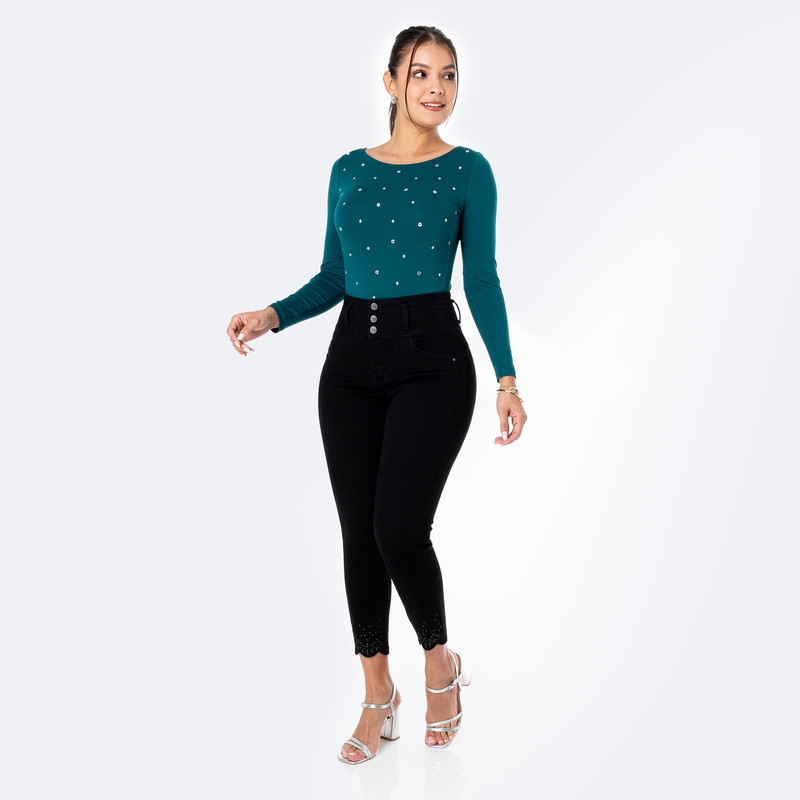 PANTALON DENIM STRETCH MUJER XELENA - 2