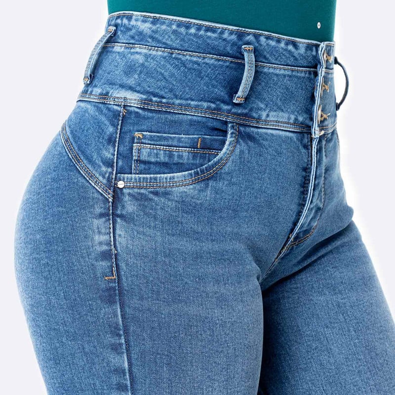 PANTALON DENIM STRETCH MUJER XELENA - 4