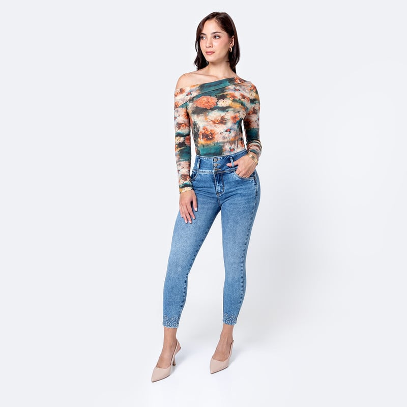 PANTALON DENIM STRETCH MUJER LETIIH - 2