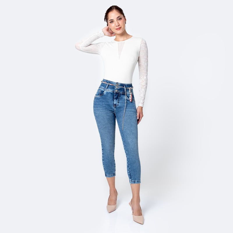 PANTALON DENIM STRETCH MUJER DEYSII - 2