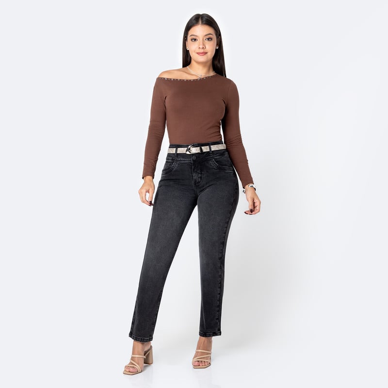 PANTALON DENIM STRETCH MUJER CLADIE - 2