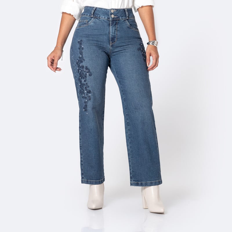 PANTALON DENIM STRETCH MUJER LINHAA - 1
