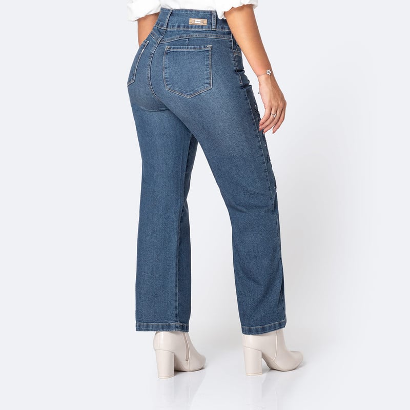 PANTALON DENIM STRETCH MUJER LINHAA - 3