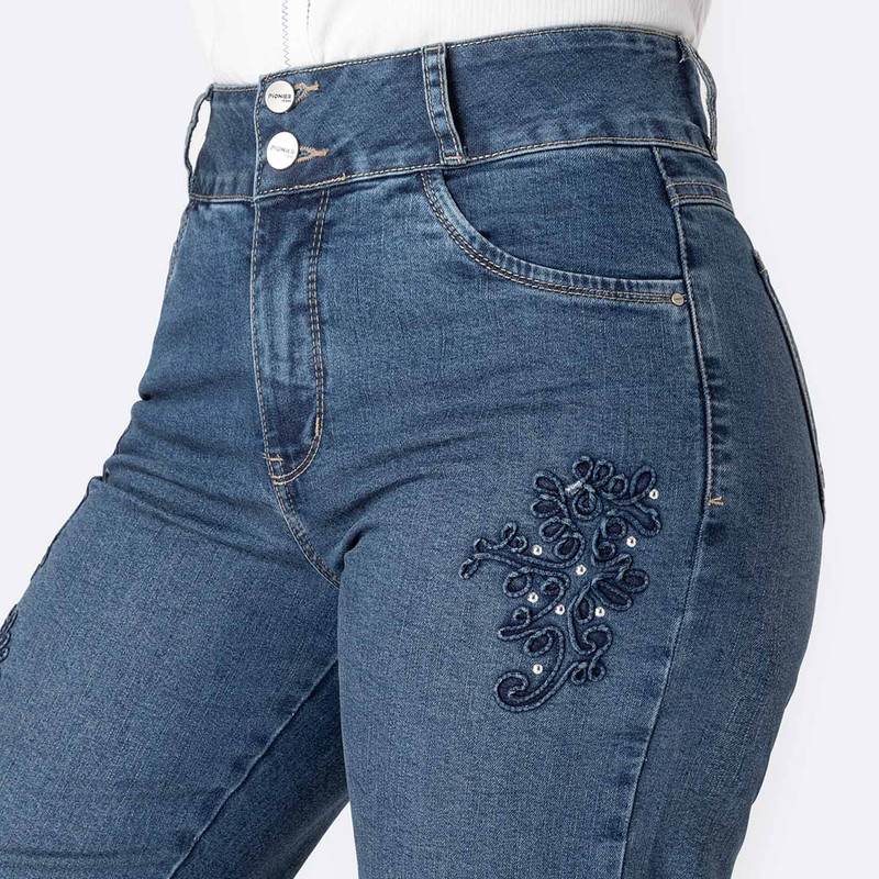 PANTALON DENIM STRETCH MUJER LINHAA - 5