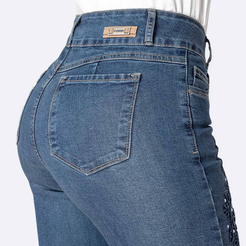PANTALON DENIM STRETCH MUJER LINHAA - 6