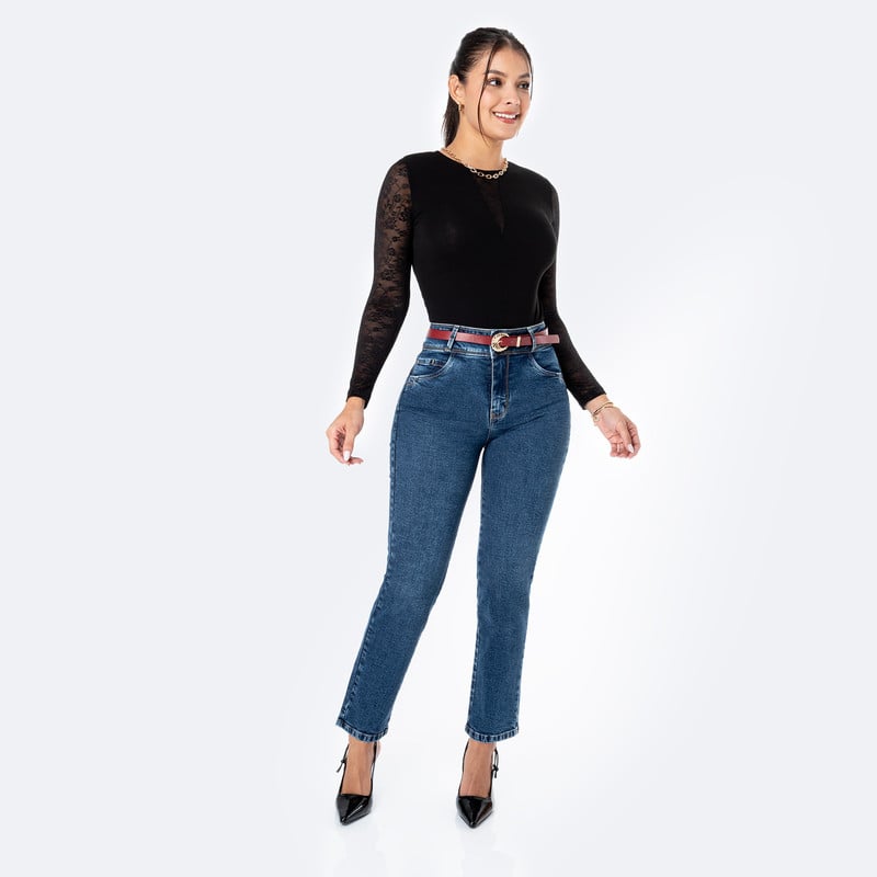 PANTALON DENIM STRETCH MUJER XIMENY - 2