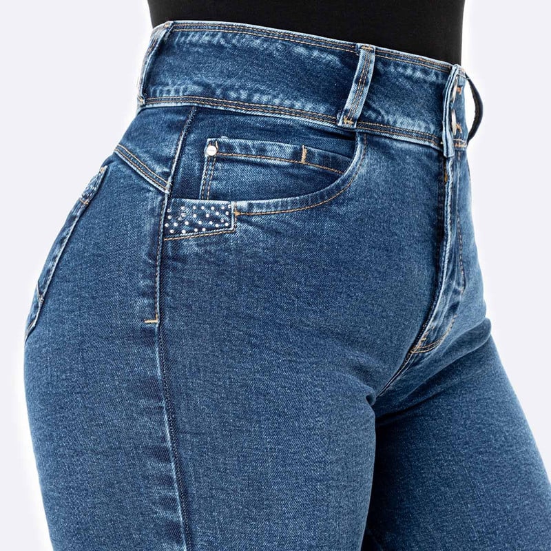 PANTALON DENIM STRETCH MUJER XIMENY - 4