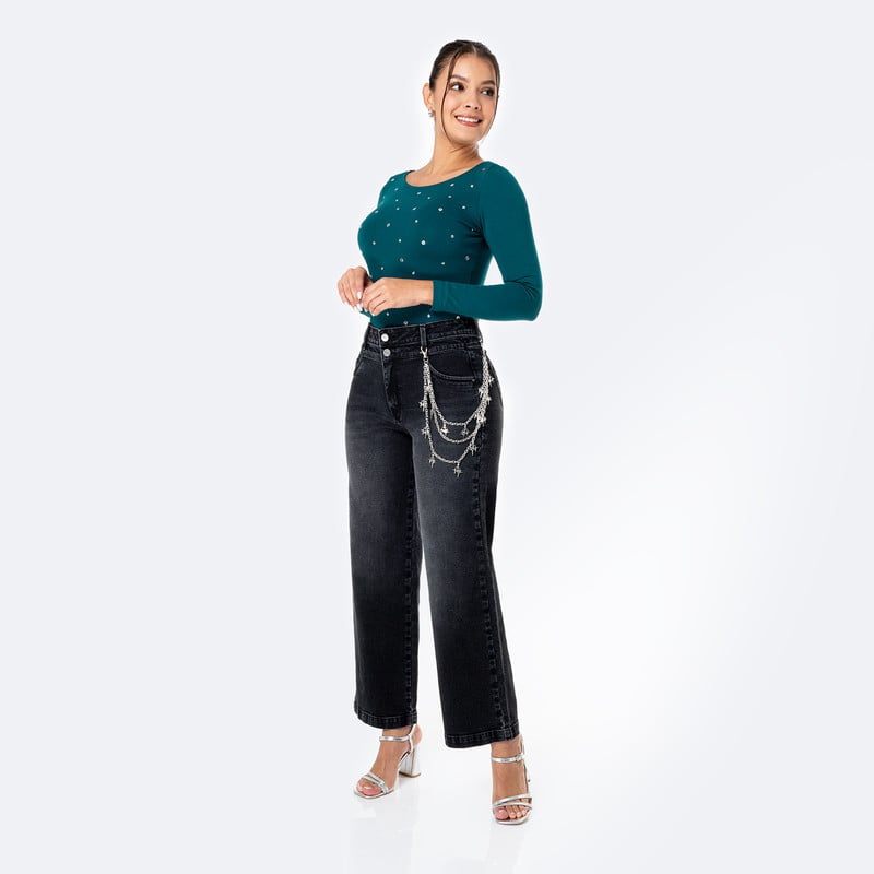 PANTALON DENIM STRETCH MUJER XAMERI - 2