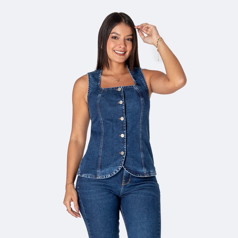 CHALECO DENIM MUJER LORHI - 1