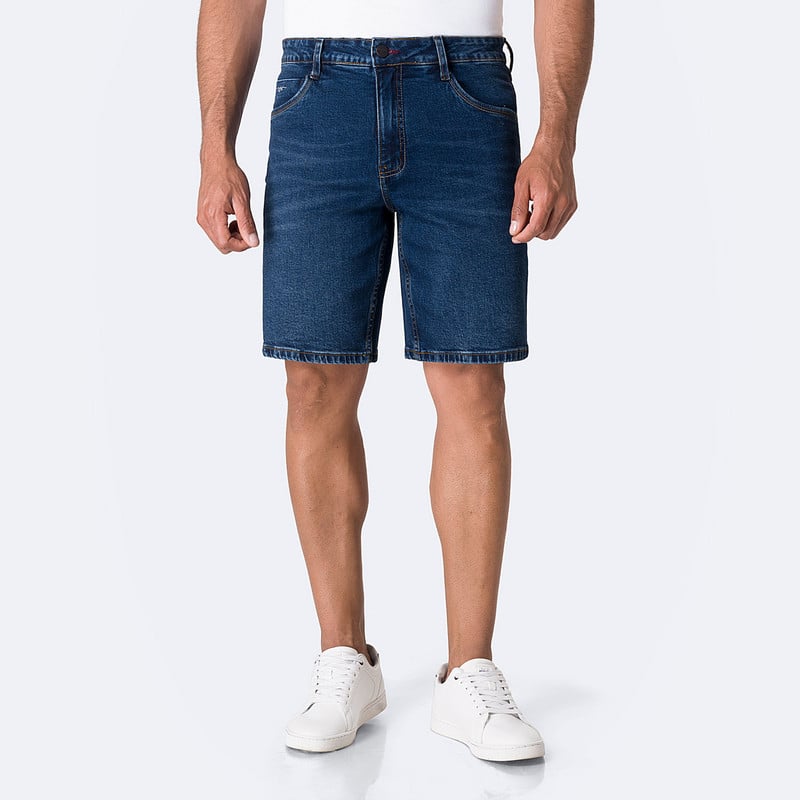 BERMUDA DENIM STRETCH HOMBRE CYAN - 1