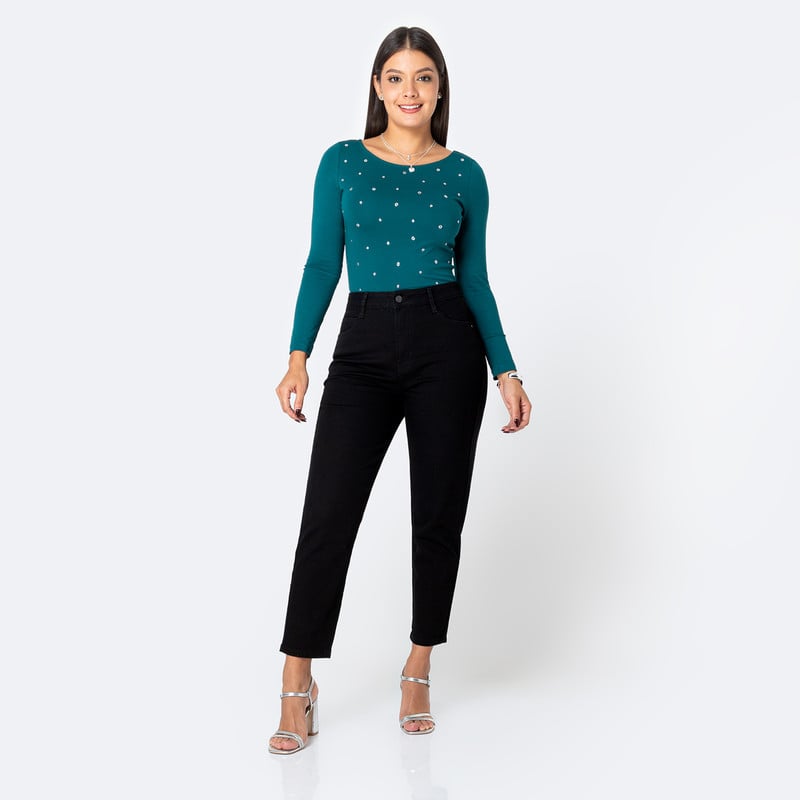 PANTALON DENIM STRETCH MUJER DAELI - 2