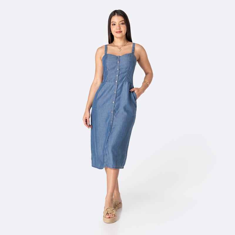 VESTIDOS DENIM MUJER GINDARA - 1