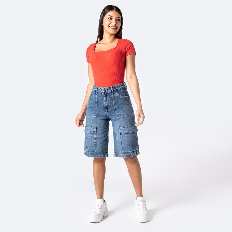 CROPPED DENIM STRETCH MUJER JELAM - 2