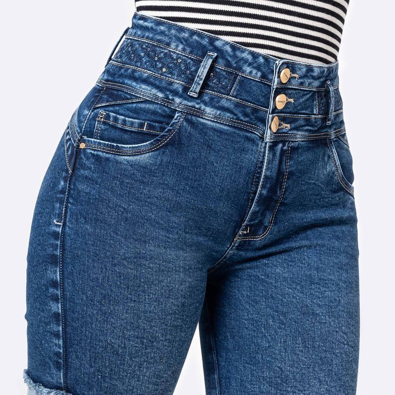 CROPPED DENIM STRETCH MUJER YENNIFER - 4