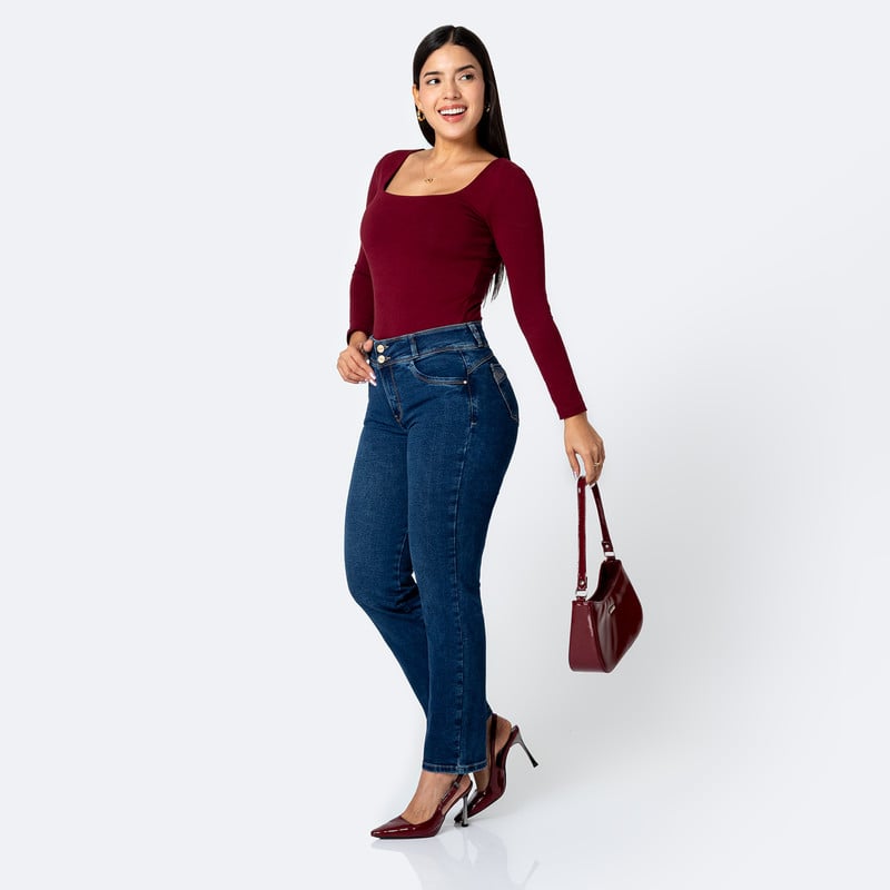 PANTALON DENIM STRETCH MUJER DAHELI - 2