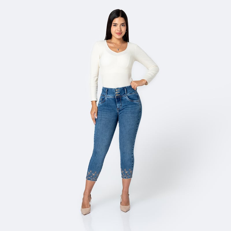 PANTALON DENIM STRETCH MUJER ARYAME - 2