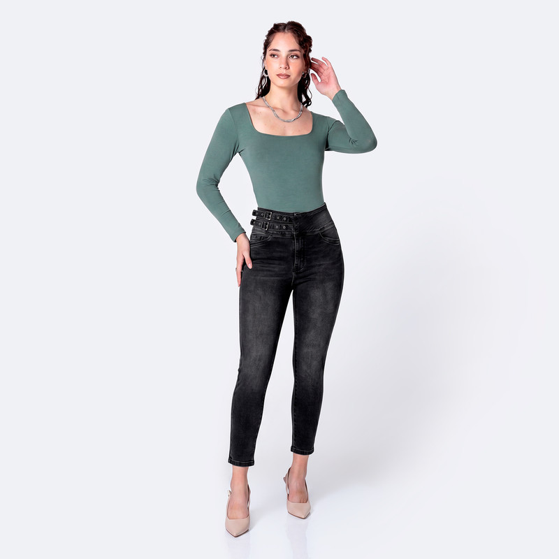 PANTALON DENIM STRETCH MUJER AMAEL - 2