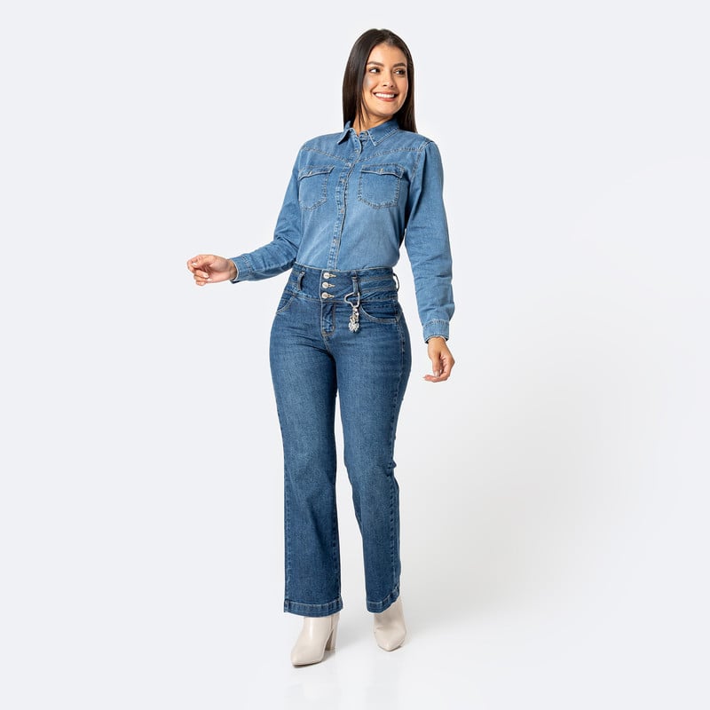 PANTALON DENIM STRETCH MUJER LIORE - 2