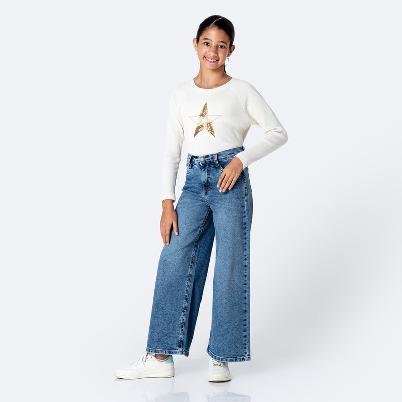 PANTALON DENIM STRETCH NIÑA YLDA 1 - 2