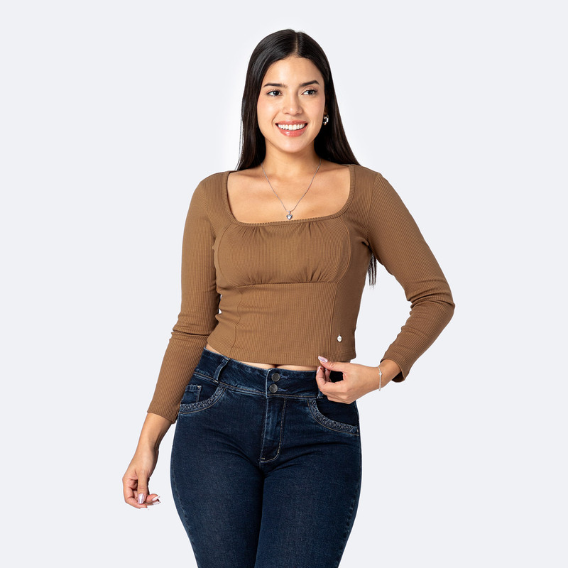 POLO MODA RIB LYCRADO MUJER ARIDAY - 1