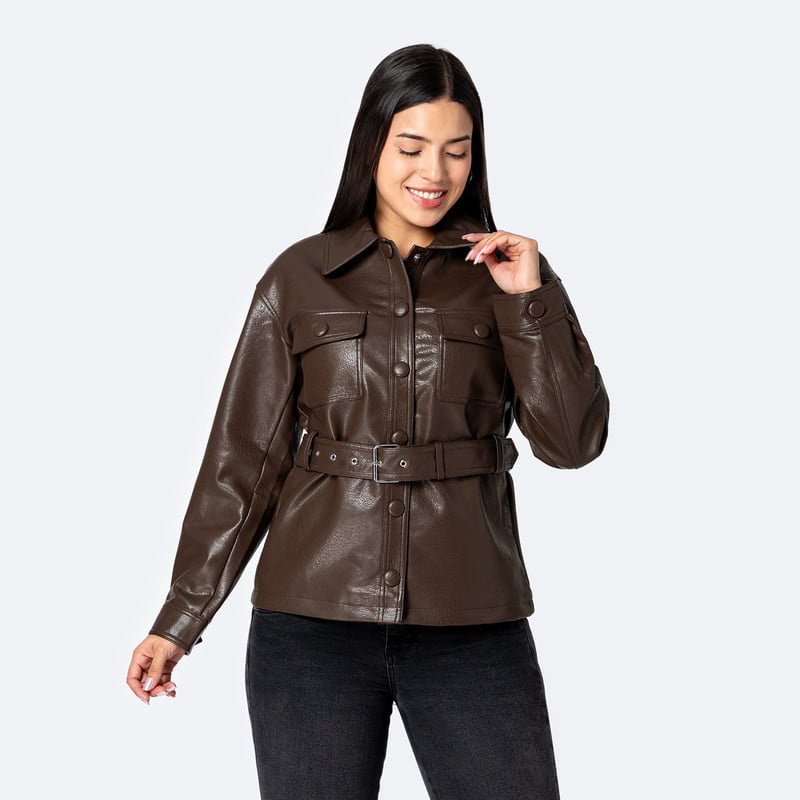 CASACA CUERINA MUJER YAMYL - 1