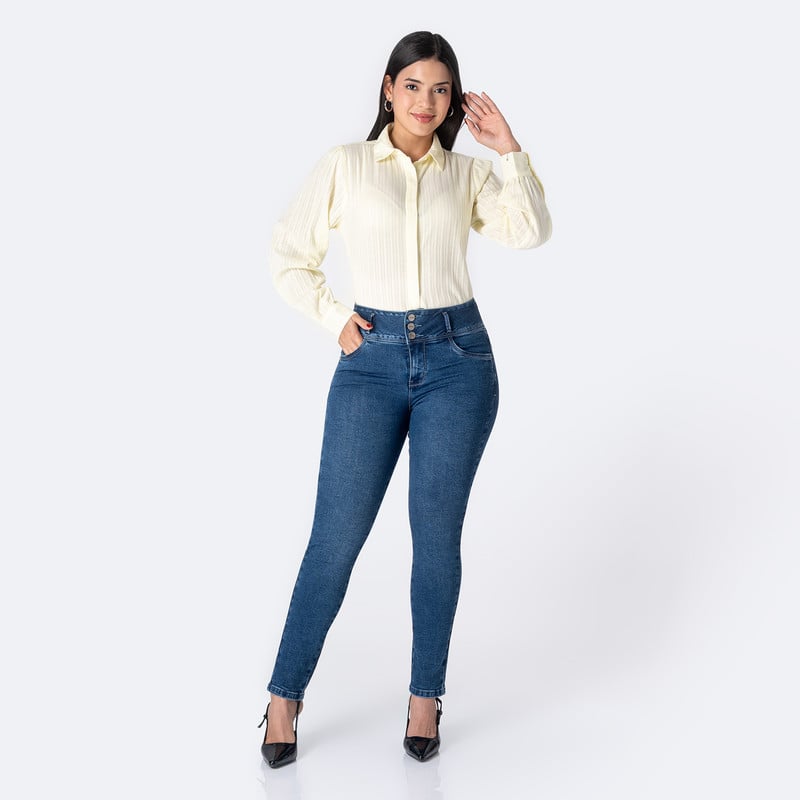 PANTALON DENIM STRETCH MUJER KIIRA - 2