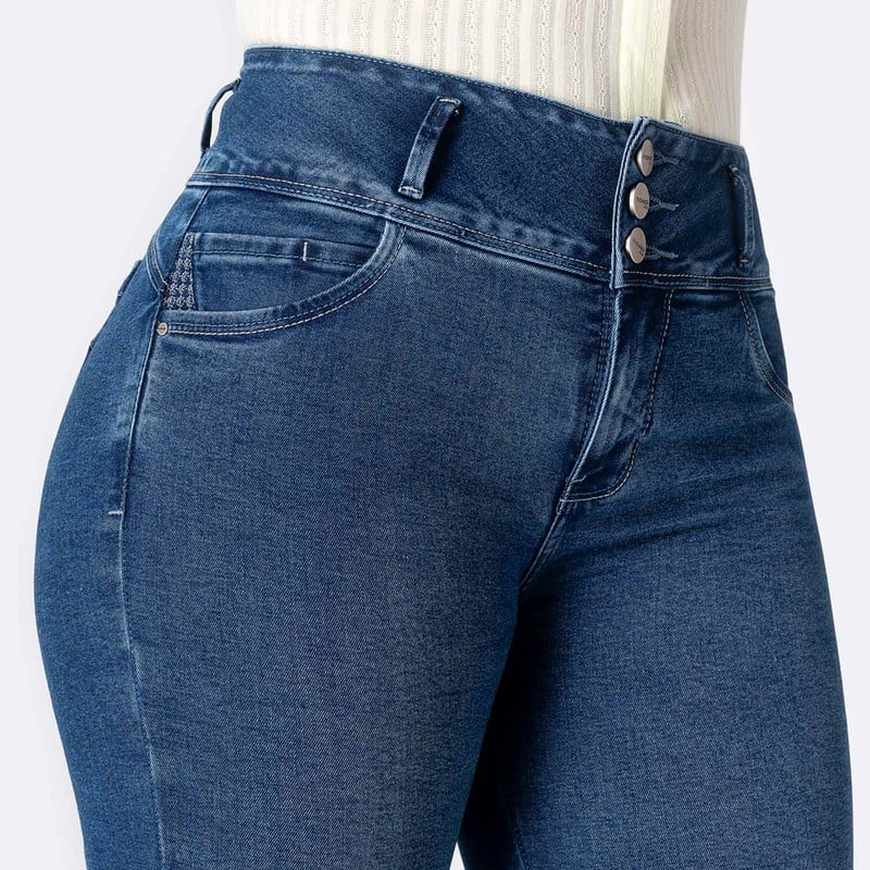 PANTALON DENIM STRETCH MUJER KIIRA - 4