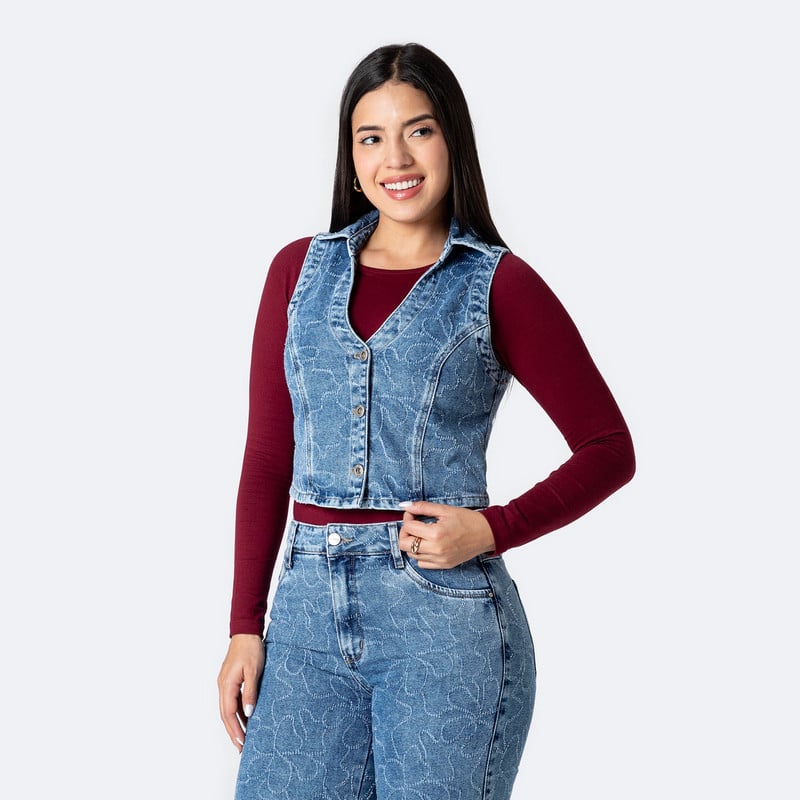 CHALECO DENIM MUJER GLIESEN - 1