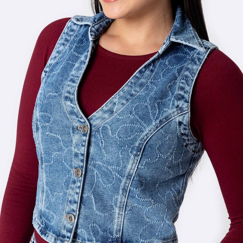 CHALECO DENIM MUJER GLIESEN - 2