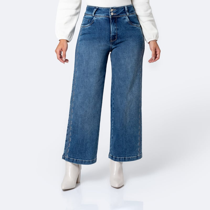 PANTALON DENIM STRETCH MUJER XIHARA - 1