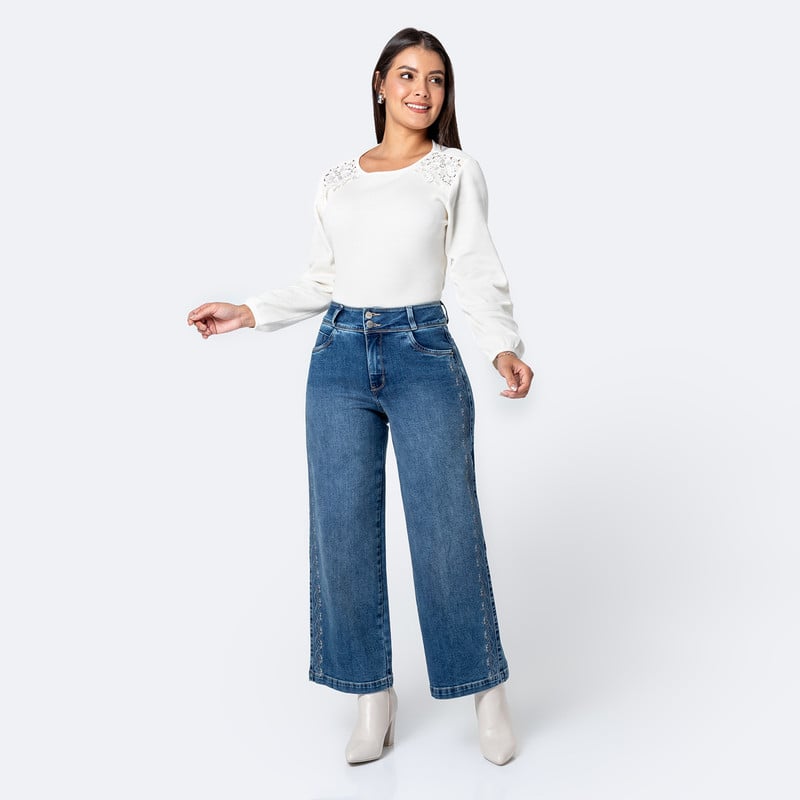 PANTALON DENIM STRETCH MUJER XIHARA - 2