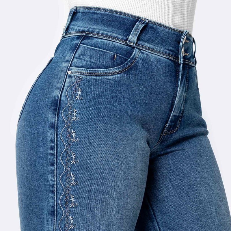 PANTALON DENIM STRETCH MUJER XIHARA - 4