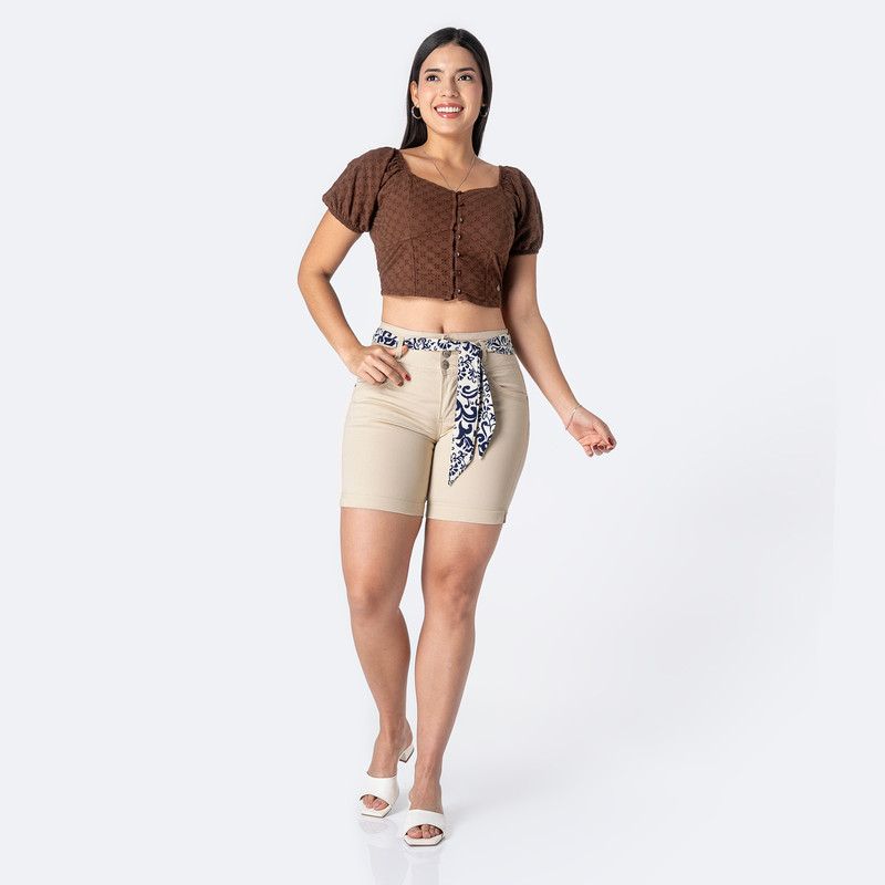 SHORTS DRILL STRETCH MUJER DAKELA - 2