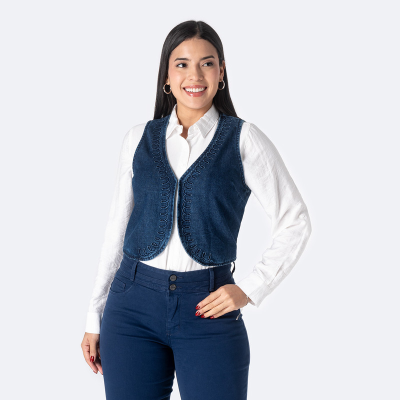 CHALECO DENIM MUJER ZERENA - 1